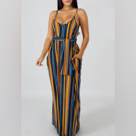 Follure Dresses & Skirts - Follure Small Striped Spaghetti Strap Sling Maxi Dress